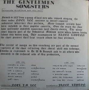 The Gentlemen Songsters (2) Incorporating The Wall Heath Male Voice Choir Conductor Noel J. Lee* – The Gentlemen Songsters Vol.1