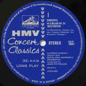 Beethoven*, Alfredo Campoli, Royal Philharmonic Orchestra*, John Pritchard - Violin Concerto (LP)