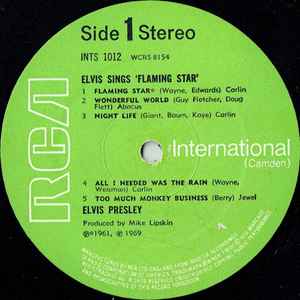 Elvis Presley - Elvis Sings 'Flaming Star' (LP, Album, CBS)