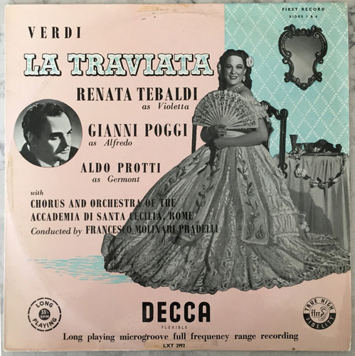 Verdi* - Renata Tebaldi, Gianni Poggi, Aldo Protti, Chorus* And Orchestra Of The Accademia Di Santa Cecilia, Rome*, Francesco Molinari Pradelli* - La Traviata (3xLP, Album, Mono, Aut + Box)